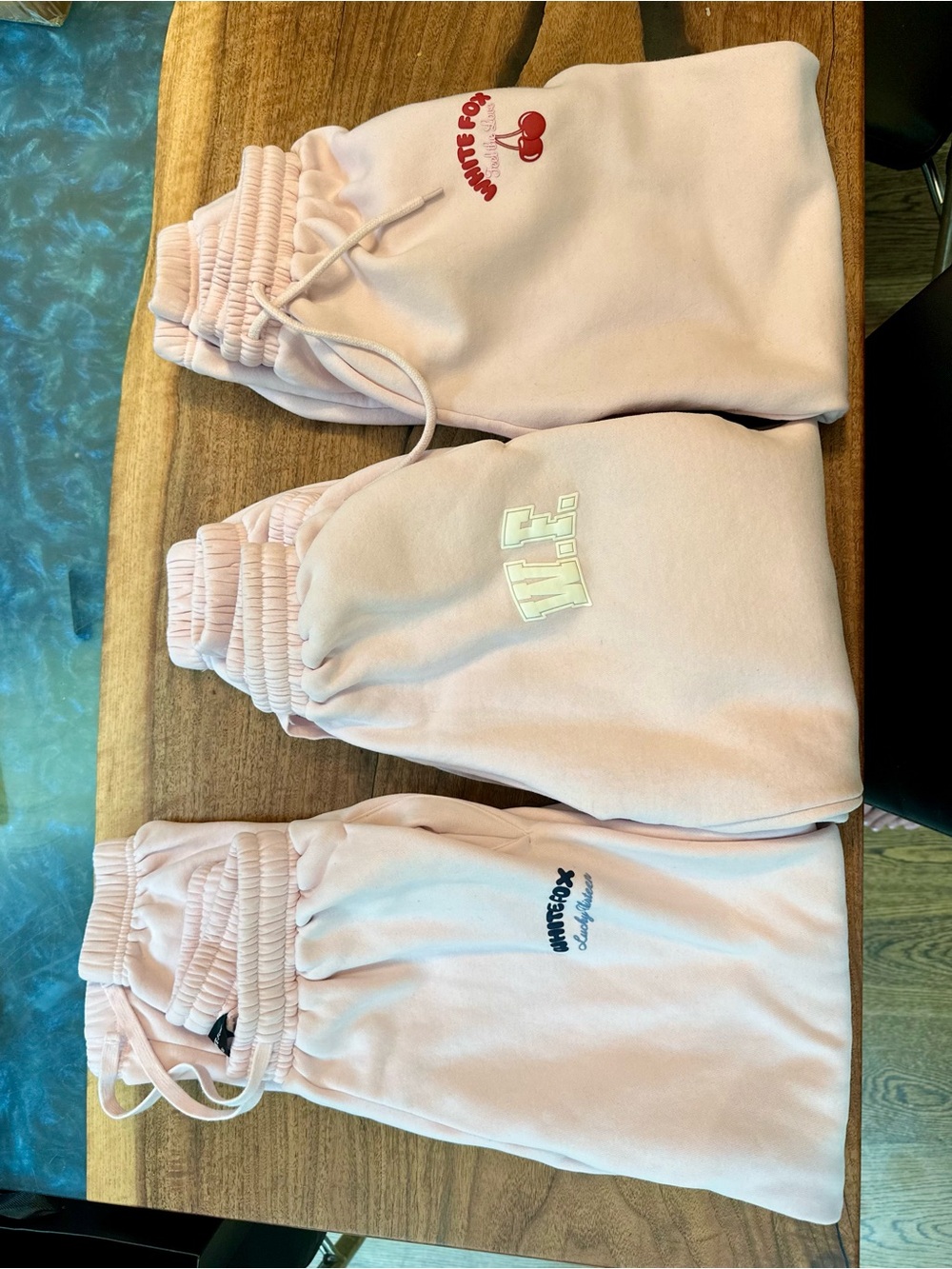White Fox Bundle- 3 Light Pink Cozy Jogger Sweatpants - Trio of Styles
